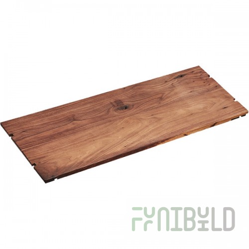 Cal-Mil 1435-1232-78 Mid-Century Walnut Rectangular Riser Shelf - 32