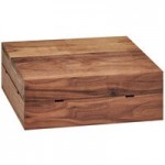 Cal-Mil 1435-1232-78 Mid-Century Walnut Rectangular Riser Shelf - 32
