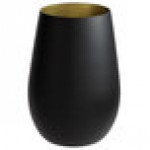 Stolzle Glisten from Global Tableware Collective 16.5 oz. Matte Black/Gold Stemless Wine Glass / Tumbler - 6/Case