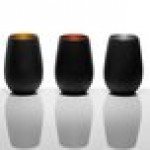 Stolzle Glisten from Global Tableware Collective 16.5 oz. Matte Black/Gold Stemless Wine Glass / Tumbler - 6/Case