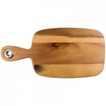TableCraft ACAMR12 Acacia Wood Round Display Board with Brushed Nickel Handle - 12 TableCraft ACAMR12 Acacia Wood Round Display Board with Brushed Nickel Handle - 12