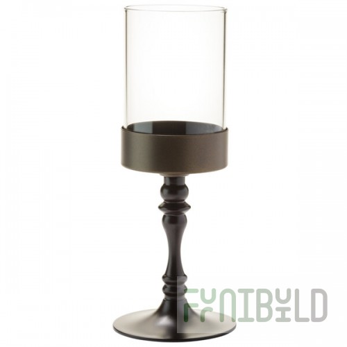 Hollowick 277BZ Classic Dark Bronze Candlestick Base with Clear Cylinder Shade