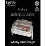 EcoBurner 7-Star Series EcoRock 6 Qt. 2/3 Size Silver Round Stainless Steel Waterless Chafer with Hinged Glass Lid EB15378G