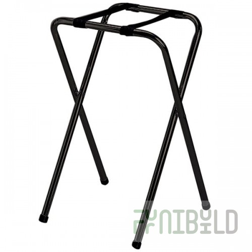 TableCraft 23BK Black-Powder-Coated Metal Tray Stand - 29 1/2