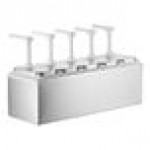 ServSense Quintuple 2 Qt. Stainless Steel Condiment Dispenser - 5 Plastic Pumps, 1 oz. Portions ServSense Quintuple 2 Qt. Stainless Steel Condiment Dispenser - 5 Plastic Pumps, 1 oz. Portions