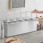 ServSense Quintuple 2 Qt. Stainless Steel Condiment Dispenser - 5 Plastic Pumps, 1 oz. Portions ServSense Quintuple 2 Qt. Stainless Steel Condiment Dispenser - 5 Plastic Pumps, 1 oz. Portions