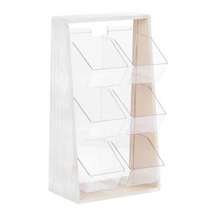 Cal-Mil Newport 3-Tier White-Washed Pine Wood Vertical Condiment Organizer - 12