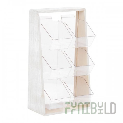 Cal-Mil Newport 3-Tier White-Washed Pine Wood Vertical Condiment Organizer - 12