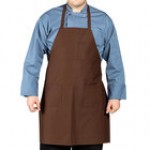 Uncommon Chef 3004 Purple Customizable Poly-Cotton Twill Bib Apron with 3 Pockets - 34