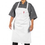 Uncommon Chef 3004 Purple Customizable Poly-Cotton Twill Bib Apron with 3 Pockets - 34