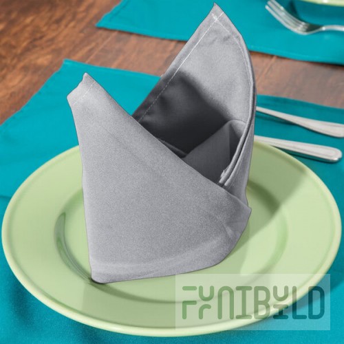 Intedge Gray 65/35 Polycotton Blend Cloth Napkins, 20