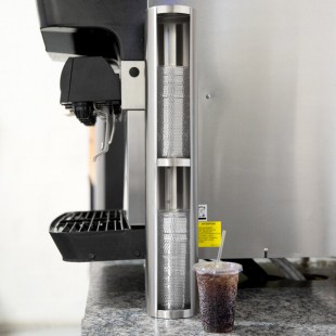 Vollrath LD2-2 Two-Tier Stainless Steel Wall Mount / Countertop Lid Holder