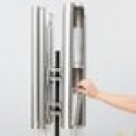 Vollrath LD2-2 Two-Tier Stainless Steel Wall Mount / Countertop Lid Holder Vollrath LD2-2 Two-Tier Stainless Steel Wall Mount / Countertop Lid Holder