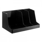 Choice Black 4-Section Adjustable Slanted Countertop Cup and Lid Organizer