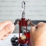 Franmara 2039-03 Tavern Customizable Wing Corkscrew with Burgundy Body