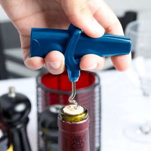 Franmara 3010-05 Traveler's Dark Blue Customizable Plastic Corkscrew and Bottle Opener