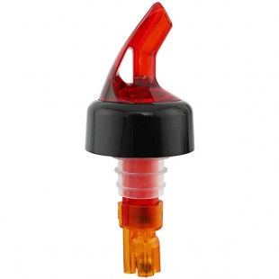 Franmara Bar-Pro 0.5 oz. Red Spout / Orange Tail Measured Liquor Pourer with Collar 8751 BU - 12/Pack