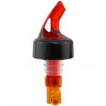 Franmara Bar-Pro 0.5 oz. Red Spout / Orange Tail Measured Liquor Pourer with Collar 8751 BU - 12/Pack