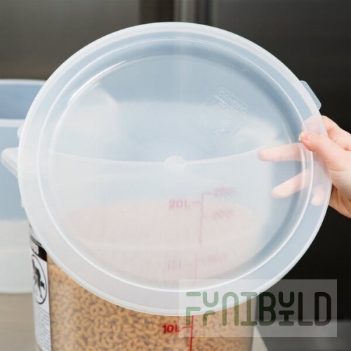 Cambro 12, 18, and 22 Qt. Translucent Round Polypropylene Food Storage Container Lid RFSC12PP190 - 6/Case