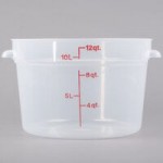 Cambro 12, 18, and 22 Qt. Translucent Round Polypropylene Food Storage Container Lid RFSC12PP190 - 6/Case
