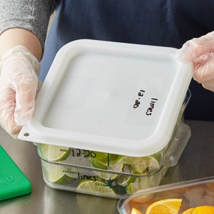 Vigor 2 and 4 Qt. White Square Polypropylene Food Storage Container Lid Vigor 2 and 4 Qt. White Square Polypropylene Food Storage Container Lid