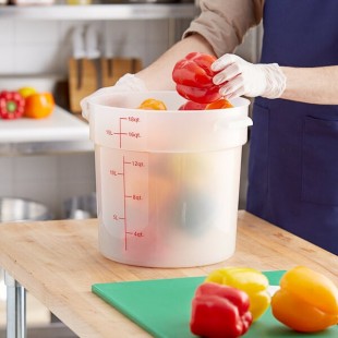 Choice 18 Qt. Translucent Round Polypropylene Food Storage Container Choice 18 Qt. Translucent Round Polypropylene Food Storage Container