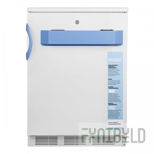 Summit Appliance FF7LWBIMED2 Accucold ACR Series 5.5 Cu. Ft. White / Blue Undercounter Reach-In Medical Refrigerator - 115V
