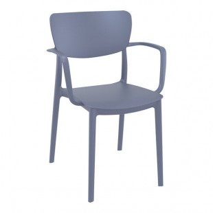Siesta Lisa Gray Resin Outdoor Dining Arm Chair Siesta Lisa Gray Resin Outdoor Dining Arm Chair