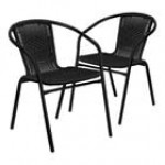 Flash Furniture Lila Beige Rattan Stackable Arm Chair - 2/Set Flash Furniture Lila Beige Rattan Stackable Arm Chair - 2/Set