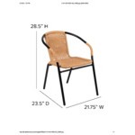 Flash Furniture Lila Beige Rattan Stackable Arm Chair - 2/Set Flash Furniture Lila Beige Rattan Stackable Arm Chair - 2/Set
