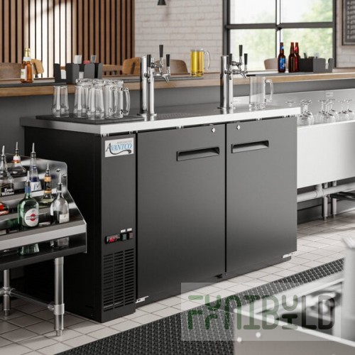 Avantco UDD-60-HC (2) Triple Tap Shallow Depth Kegerator Beer Dispenser - Black, (2) 1/2 Keg Capacity