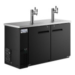 Avantco UDD-60-HC (2) Triple Tap Shallow Depth Kegerator Beer Dispenser - Black, (2) 1/2 Keg Capacity
