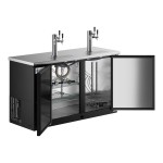 Avantco UDD-60-HC (2) Triple Tap Shallow Depth Kegerator Beer Dispenser - Black, (2) 1/2 Keg Capacity