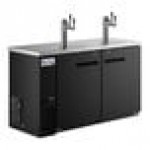 Avantco UDD-60-HC (2) Triple Tap Shallow Depth Kegerator Beer Dispenser - Black, (2) 1/2 Keg Capacity