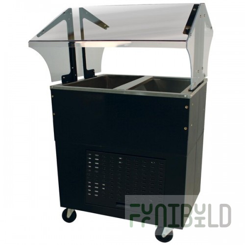Advance Tabco BMACP2-B-SB Mechanically Assisted Two Well Everyday Buffet Cold Pan Table with Enclosed Base - Open Well