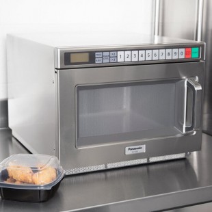 Panasonic NE-12521 Stainless Steel Medium Duty Commercial Microwave Oven - 120V, 1200W