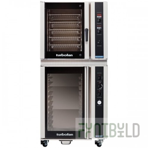 Moffat E35D6/P85M12 Turbofan Full Size Electric Convection Oven with Steam Injection and 12 Tray Holding Cabinet / Proofer - 208V, 3 Phase