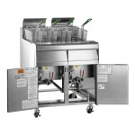 Frymaster MJ240 Natural Gas 2 Unit 80 lb. Floor Fryer with Millivolt Controls - 220,000 BTU