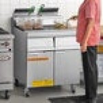 Frymaster MJ240 Natural Gas 2 Unit 80 lb. Floor Fryer with Millivolt Controls - 220,000 BTU
