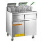 Frymaster MJ240 Natural Gas 2 Unit 80 lb. Floor Fryer with Millivolt Controls - 220,000 BTU