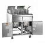 Frymaster MJ240 Natural Gas 2 Unit 80 lb. Floor Fryer with Millivolt Controls - 220,000 BTU