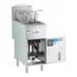 MainStreet Equipment Natural Gas 40 lb. Stainless Steel Floor Fryer - 90,000 BTU