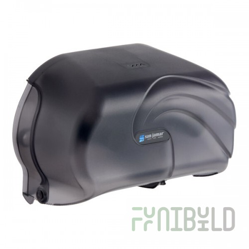 San Jamar R3690TBK Versatwin Ocean Double Roll Toilet Tissue Dispenser - Black Pearl