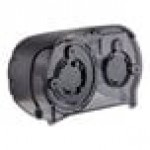 San Jamar R3690TBK Versatwin Ocean Double Roll Toilet Tissue Dispenser - Black Pearl