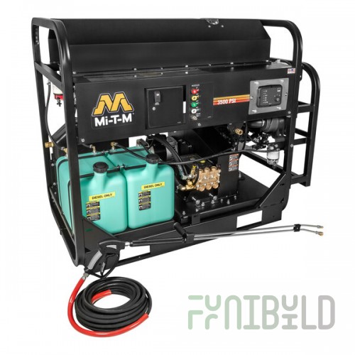 Mi-T-M HS Series HS-3505-0MDK Diesel-Fired Hot Water Pressure Washer with Kubota Engine - 3,500 PSI; 4.7 GPM
