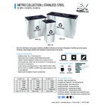 Ex-Cell Kaiser RC-MTR-1 SS Metro Collection 18 Gallon Stainless Steel Single Stream Tapered Square Recycling Bin
