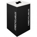 Ex-Cell Kaiser RC-KDSQ-R RBX Kaleidoscope Collection Ruby Texture Square 24 Gallon Customizable Recyclables Receptacle