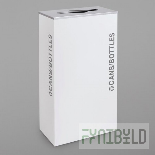 Ex-Cell Kaiser RC-KD17-C BT-WHT Black Tie Kaleidoscope White Gloss 17 Gallon Rectangular Cans / Bottles Receptacle