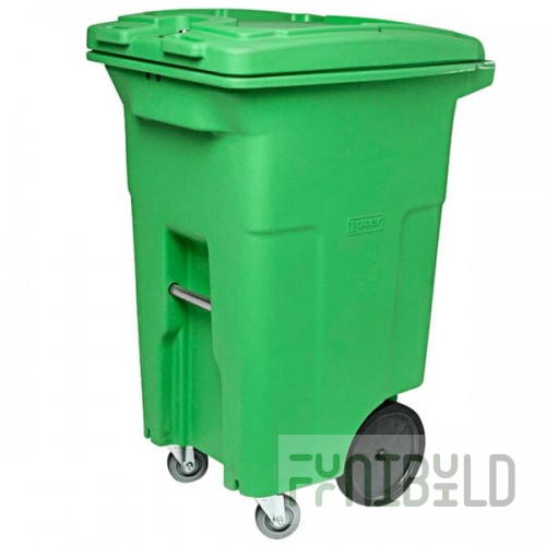 Toter ACG64-00LIM Organics 64 Gallon Lime Green Rectangular Caster Cart with Gasketed Lid