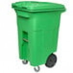 Toter ACG64-00LIM Organics 64 Gallon Lime Green Rectangular Caster Cart with Gasketed Lid